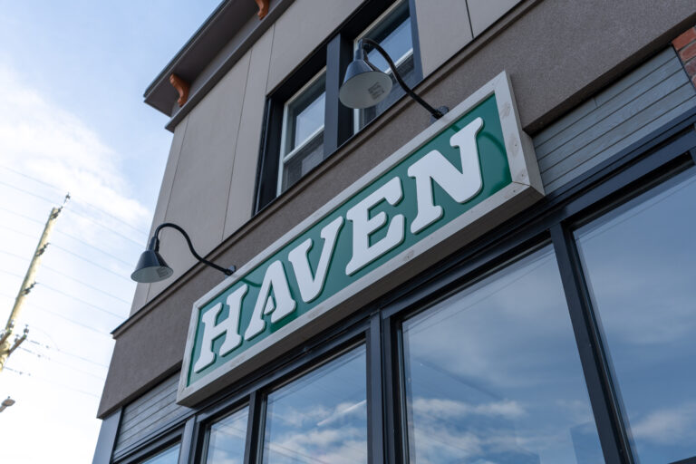 Entry sign at Haven